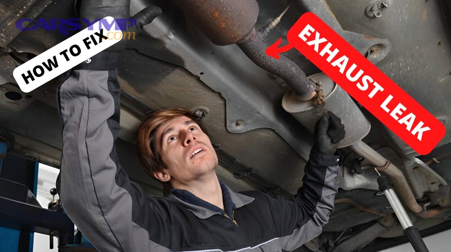 How do you fix an exhaust leak, and when should you go to a shop?