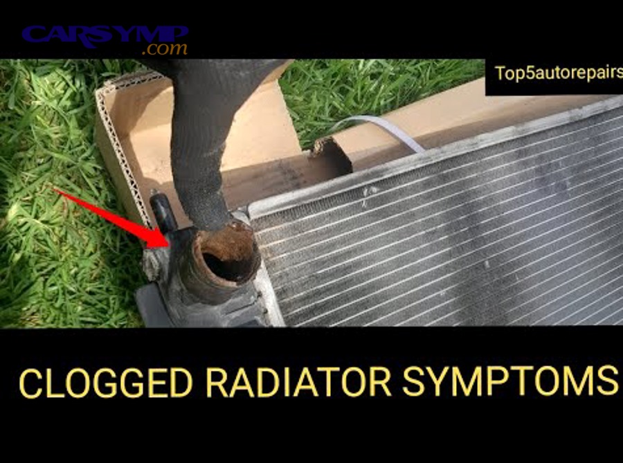 Automotive radiator core showing fins and tubes