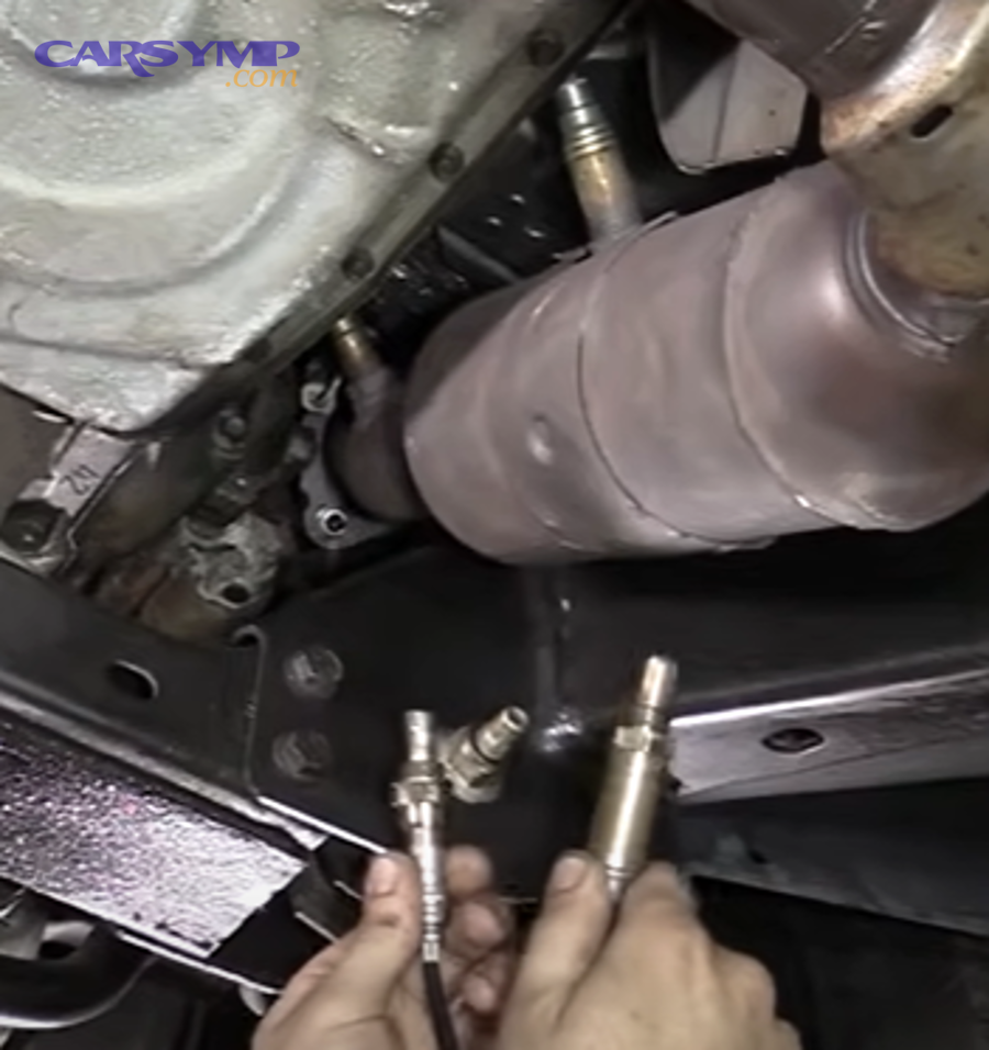 Oxygen (lambda) sensor example installed in exhaust bung