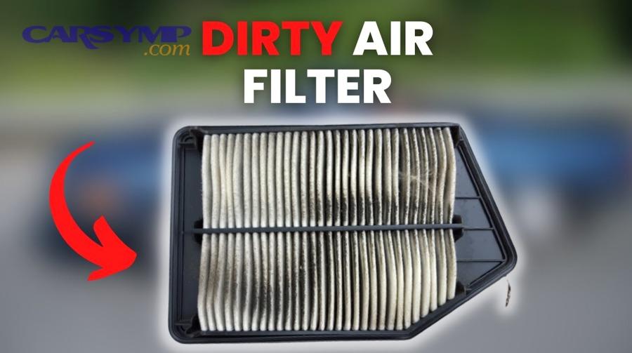 Driver attempting to start vehicle with difficulty due to clogged air filter