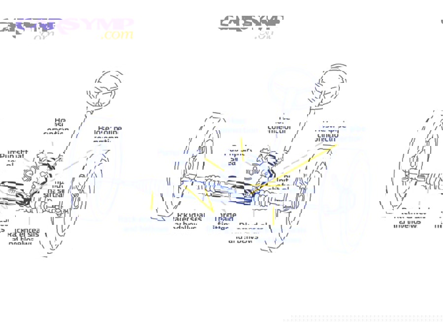 Cutaway diagram of steering rack showing internal control valve and seal locations