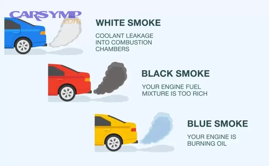 Visible exhaust gas from car tailpipe