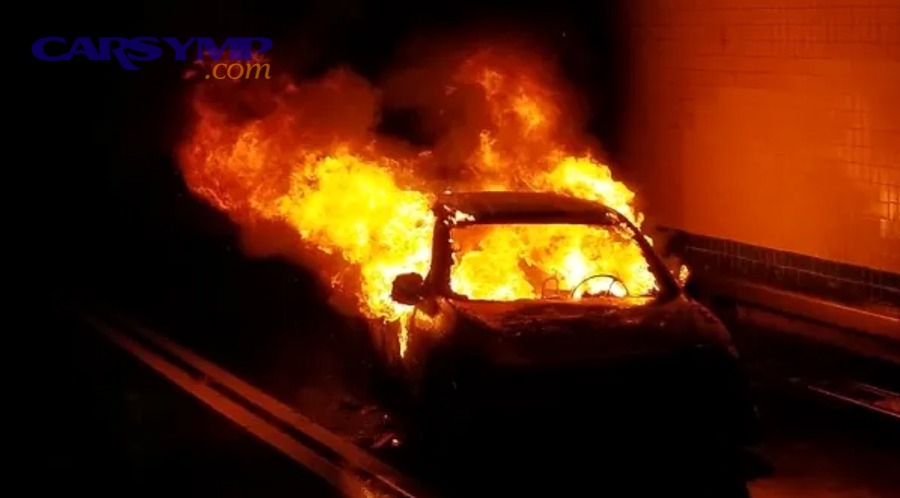 Car battery in engine bay