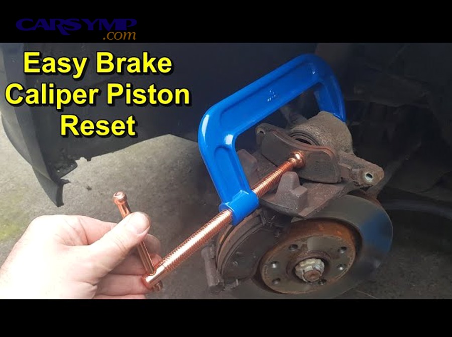 brake piston wind-back tool compressing threaded rear caliper piston with rotation method