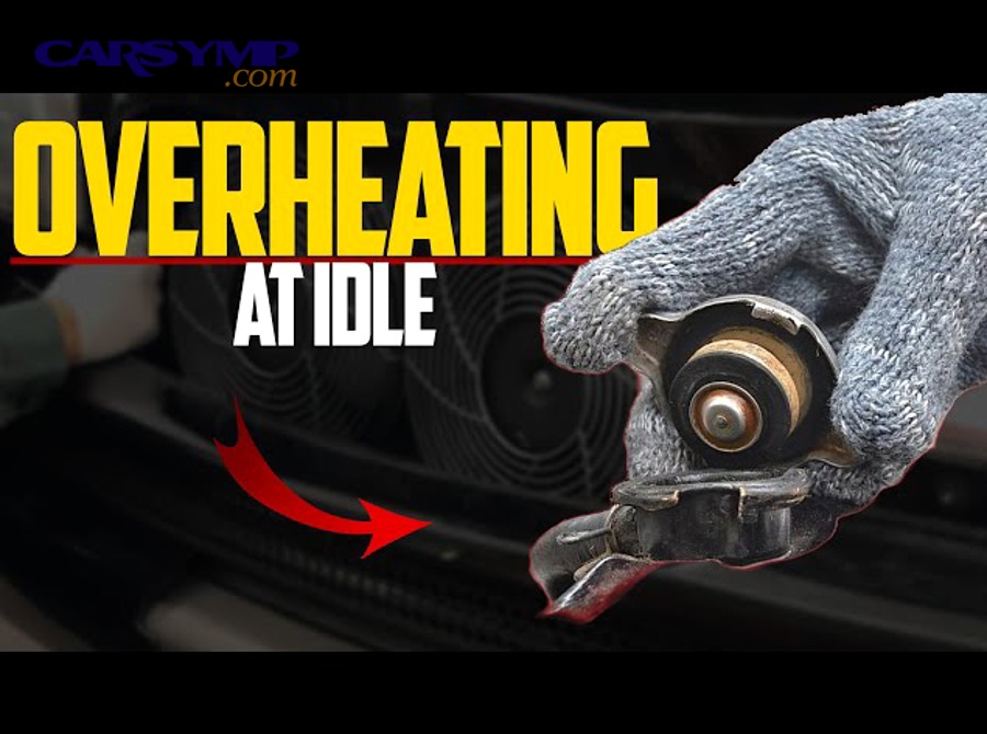 Car cooling thermostat close-up for thermostat and coolant flow checks