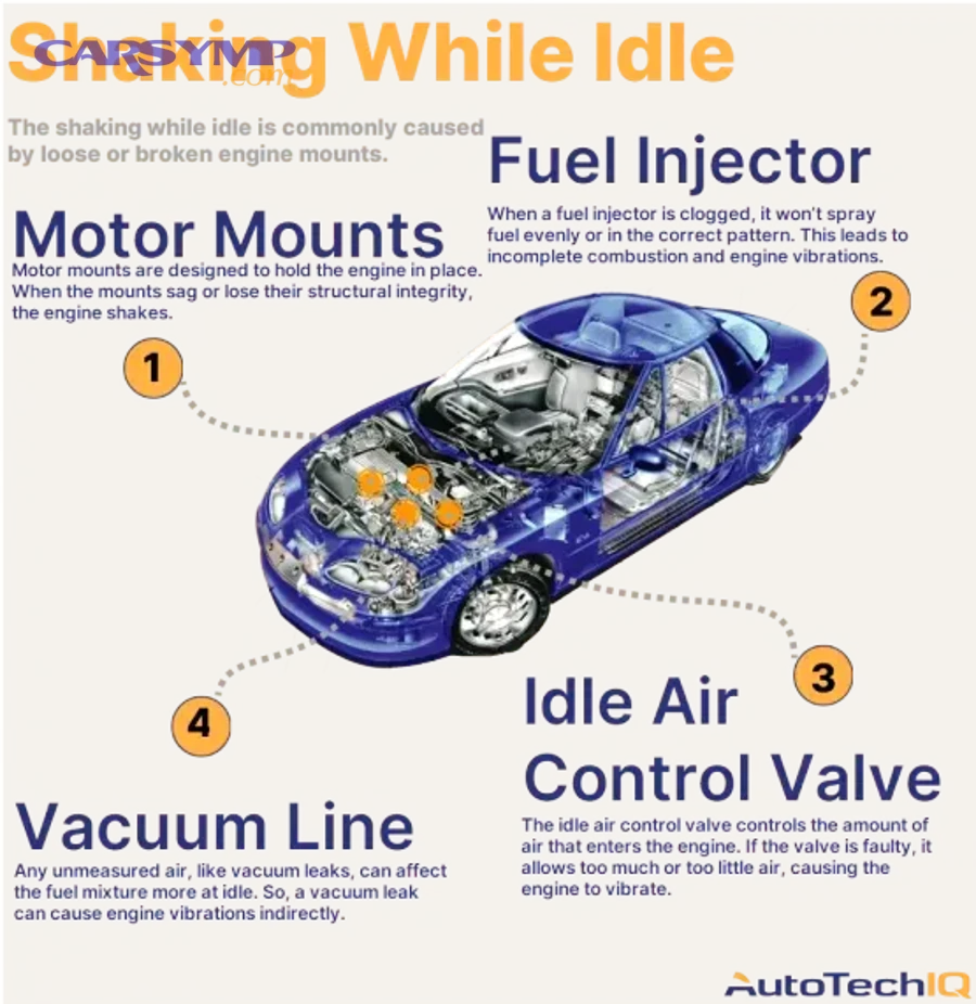 What are the types of engine mounts and which ones fail at idle?