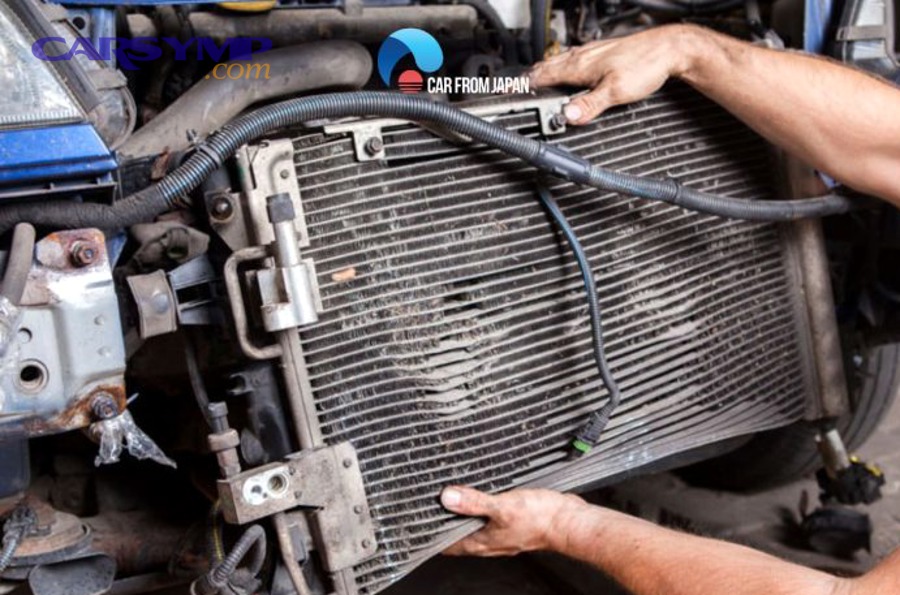 Bent radiator fins reducing airflow through radiator core