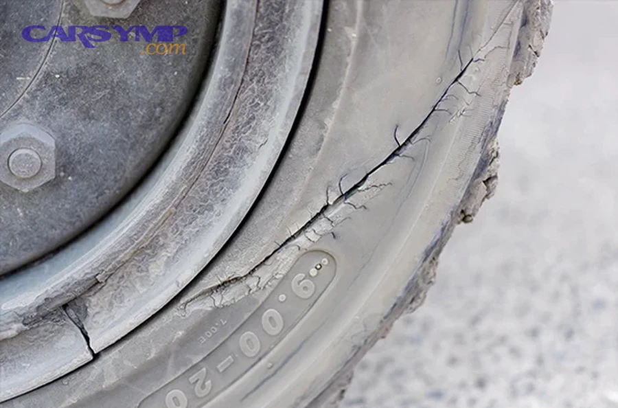 Pothole that can cause tire sidewall impact damage and bubbles