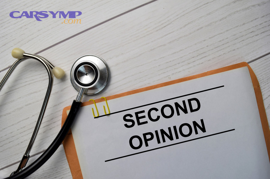 Patient preparing documents and questions for a second opinion appointment