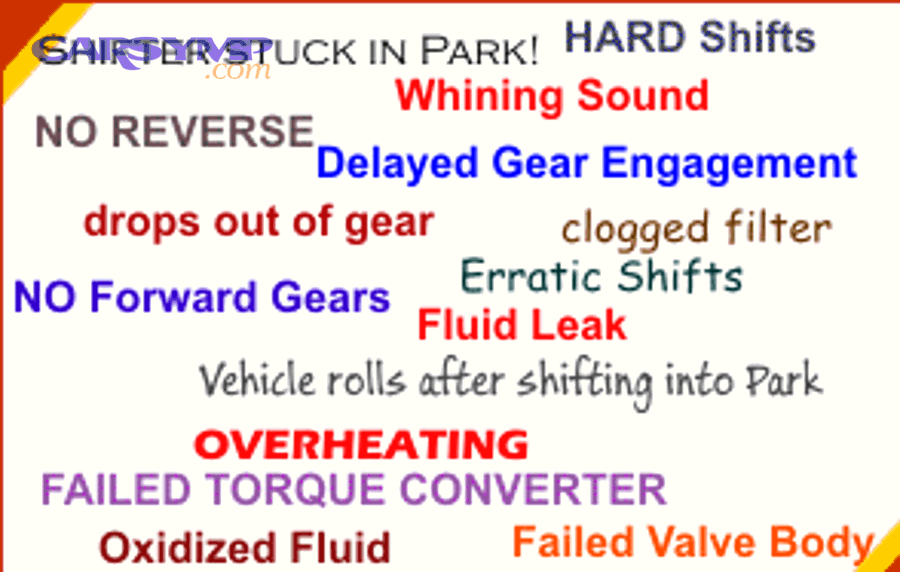 Automatic transmission internal components showing gear sets and clutch packs