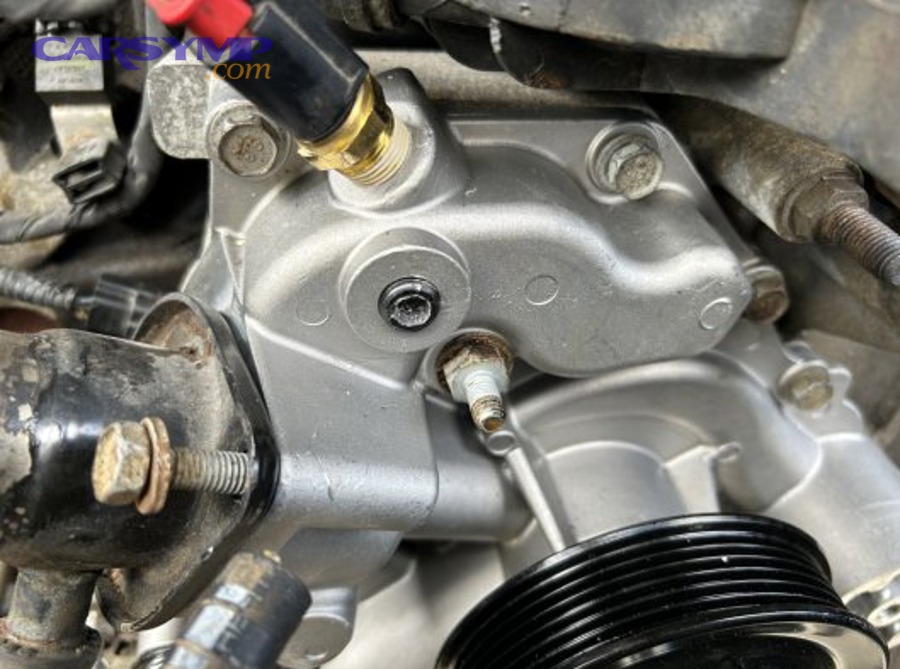 engine bay during cooling system service