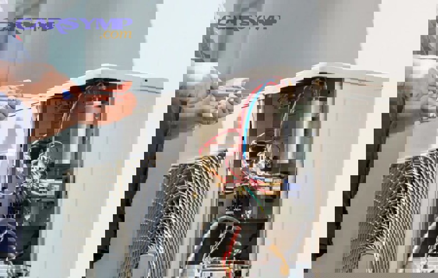 modern programmable thermostat mounted on wall showing digital display