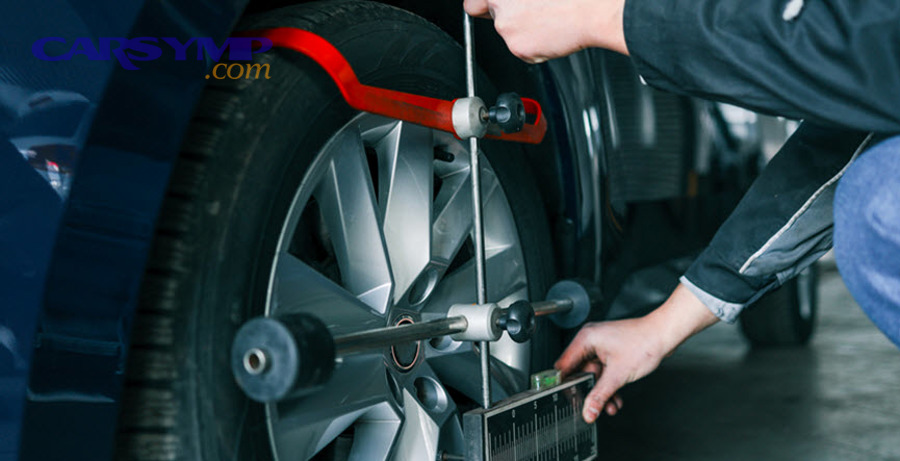 Wheel balancing weights on a tire rim showing new tire balancing process