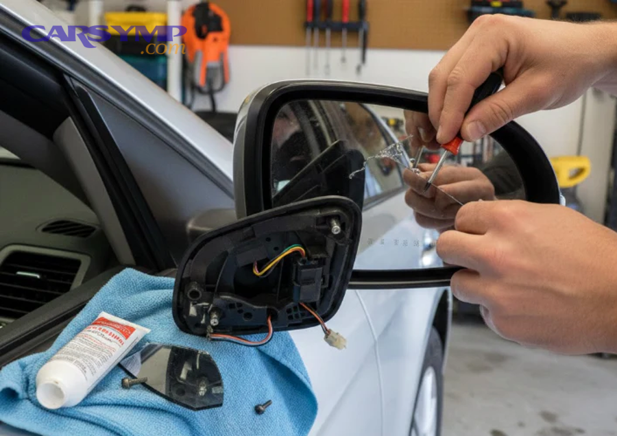 close-up of automotive electrical connector and harness details