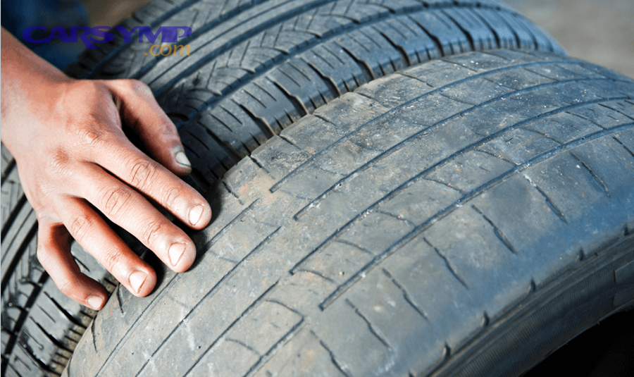 Checking tire tread depth and uneven wear pattern