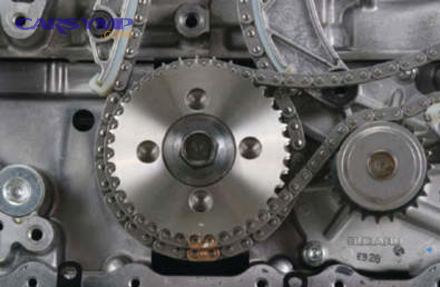 Automotive water pump removed from an engine