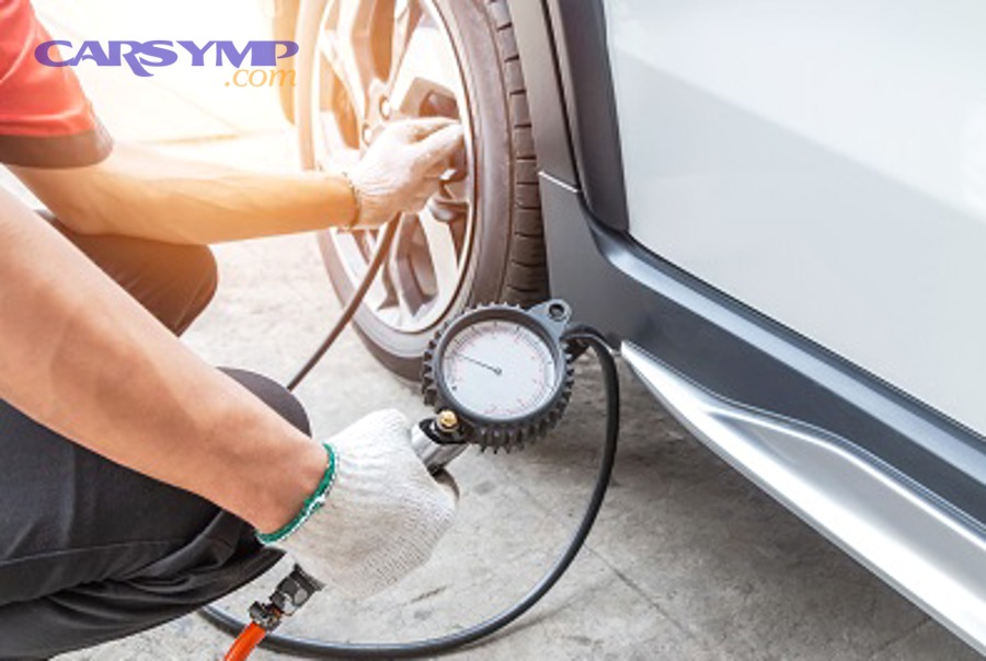 TPMS sensor mounted inside a tire wheel