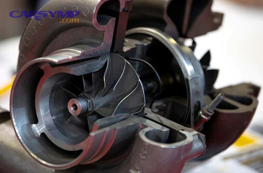 Mechanic inspecting hoses pulleys and accessories in engine bay