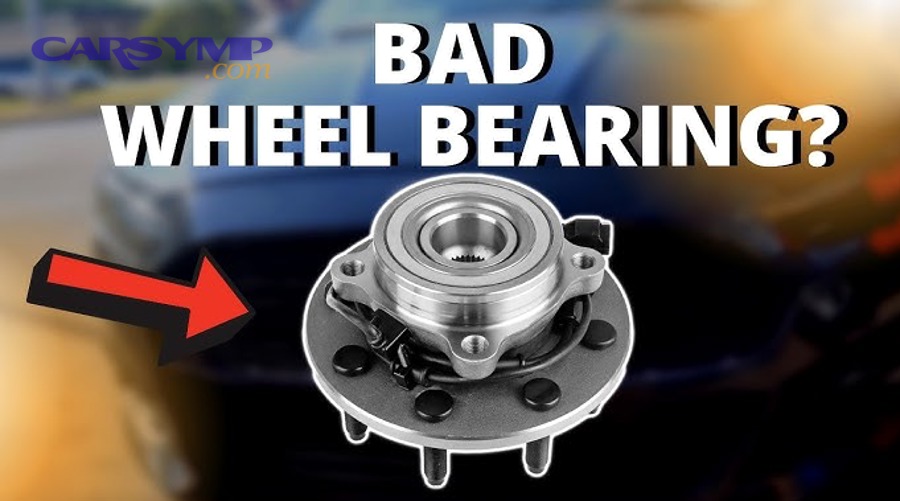Vehicle on a repair shop lift for inspection and wheel bearing replacement