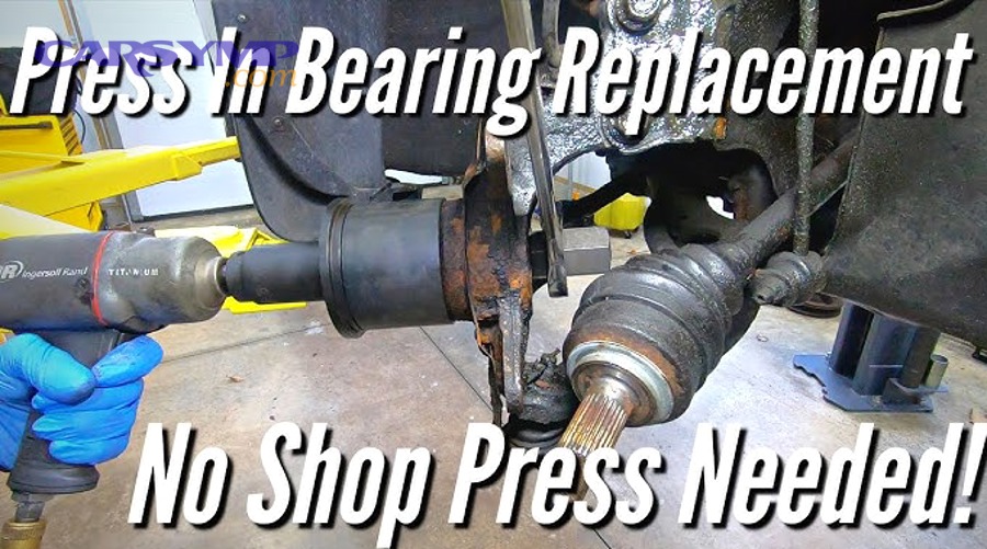 Vehicle wheel hub and bearing assembly hardware close-up