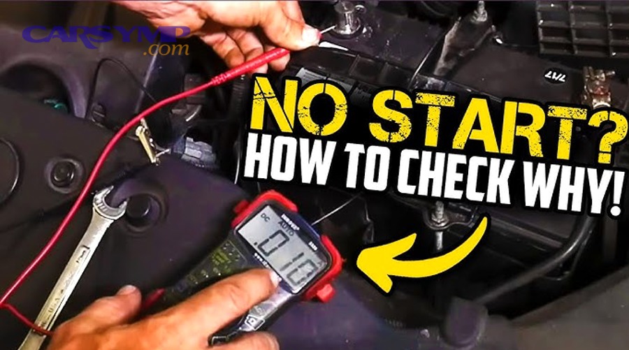 Digital multimeter testing voltage drop on car battery ground cable