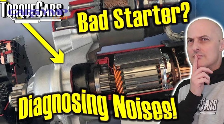 Mechanic inspecting starter motor showing gear teeth wear