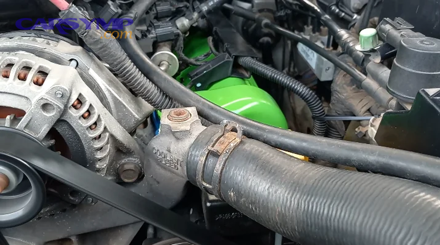 Car in repair shop for comparison of motor mount vibration and other idle vibration causes