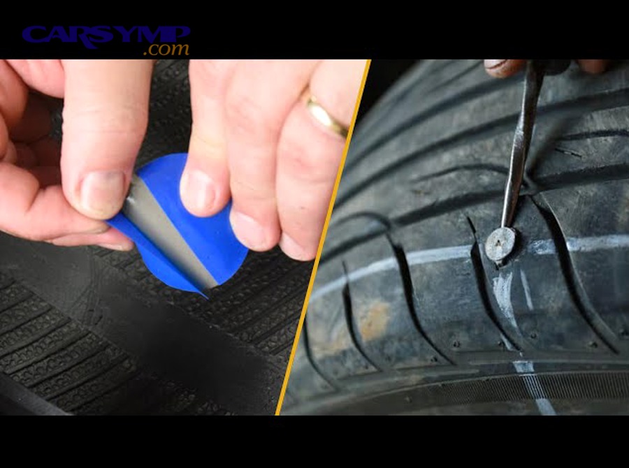 Tire plug kit with reamer and insertion tool for flat tire repair