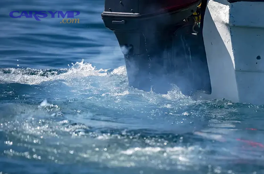 Cooling system components under a car hood including hoses radiator and reservoir