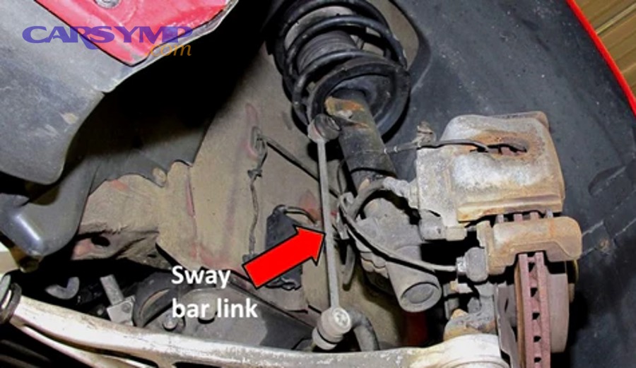 Vehicle demonstrating excessive body roll during cornering due to bad sway bar links