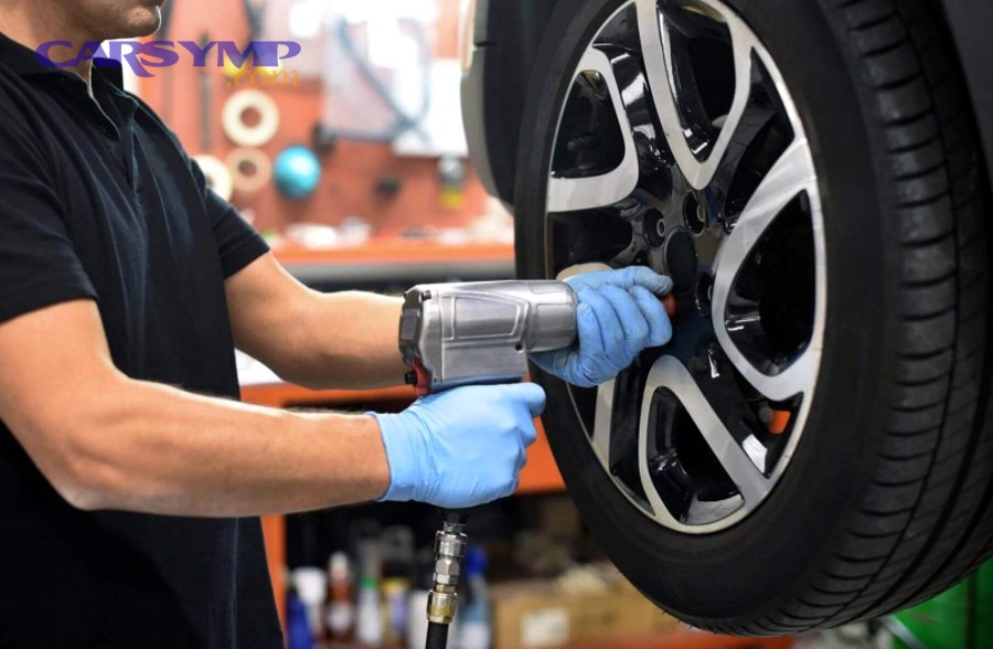 Tire rotation patterns diagram showing forward cross, X-pattern, and rearward cross methods