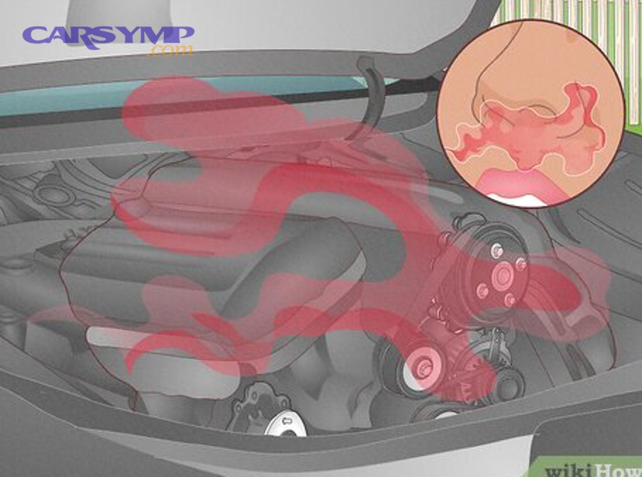 Minor coolant seepage at hose connection showing early signs requiring scheduled maintenance