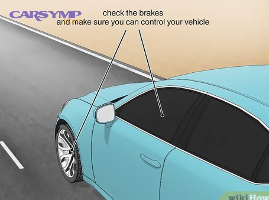 Automotive maintenance showing brake pad thickness inspection and replacement service