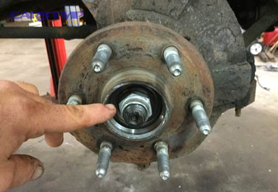 Wheel hub assembly showing wheel bearing location